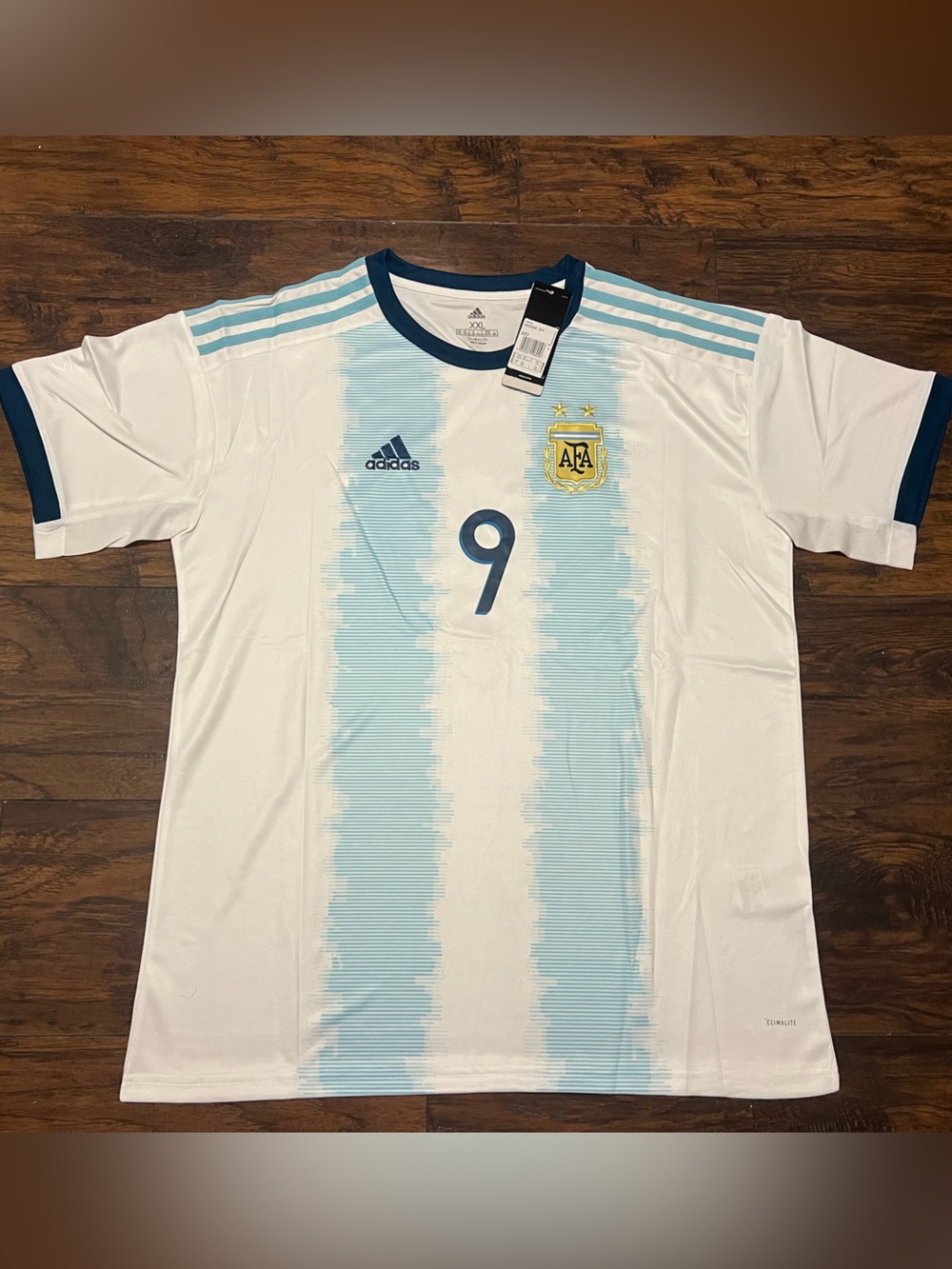 Argentina Home Soccer Jersey - White & Sky Blue with Navy Accents